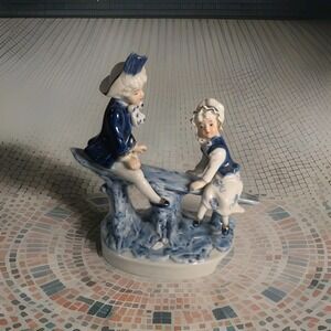 Vintage ARDCO Porcelain Boy & Girl Seesaw Figurine Japan‎ Excellent Condition